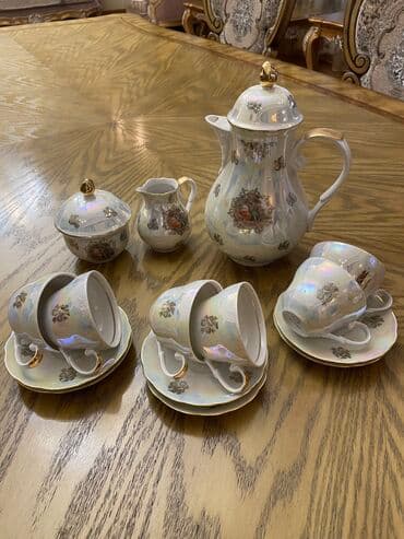 Сервиз кофейный «Мадонна». 6 персон. Фарфор. ГДР. 15 предметов at lalafo.kg Сервиз кофейный «Мадонна». 6 персон. Фарфор. ГДР. 15 предметов