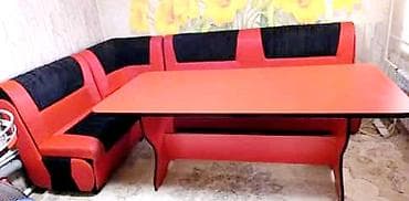 юла кухонную мебель: Кухонный мягкий уголок, цвет - Красный — 1