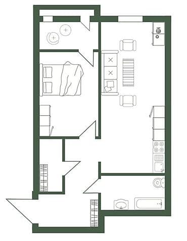 1 комната, 59 м², Элитка, 7 этаж, Дизайнерский ремонт — 2