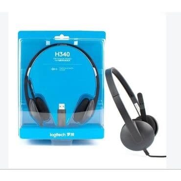 наушники с микрофоном: Накладные, Logitech, Новый, Проводные, Для переговоров — 1