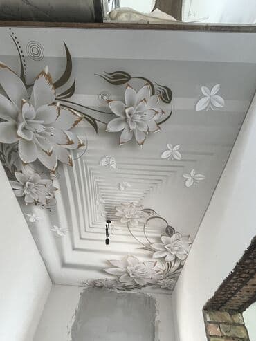 отделка дома: Натяжной потолок Глянцевое, Матовое, 3D потолки Гарантия, Бесплатная консультация, Бесплатный замер — 11