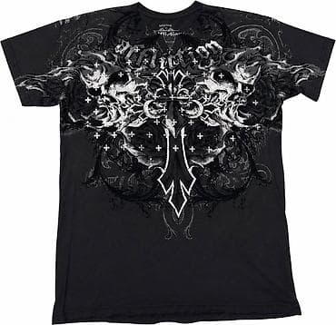 red centr: Футболка Affliction - Цвет: чёрный - Принт: крупная графика в стиле — 1