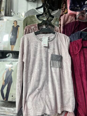 белая ночная сорочка: Домашний костюм, Велюр, Турция, Зима — 6