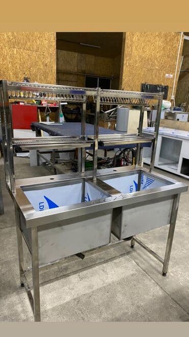 оборудование для общепита: Ванна моечная, мойка, стол из нержавейки, стол нейтральный, стеллажи — 25