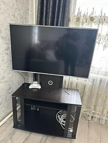 lcd tv: Тумба и подставка для телевизора, Напольная, ЛДСП, цвет - Коричневый — 3