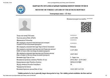 загран: Услуга: оформление виз в Кыргызскую Республику (e-Visa) Что делаем: - — 1