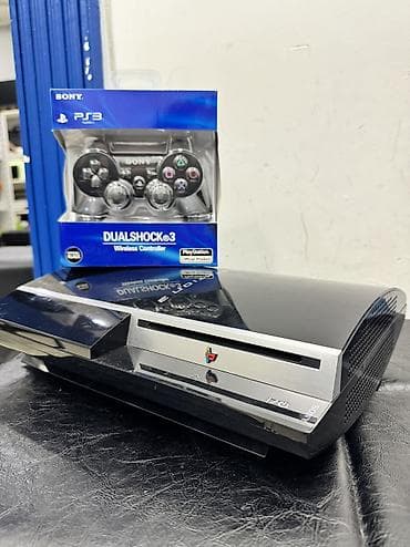 i3 9: PS3 Fat Прошитый Игры закачены Комплект полный + один новый геймпад — 1