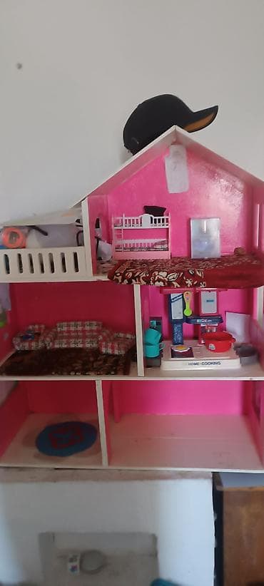 Детские площадки: Кукольный домик с мебелью и аксессуарами - Большой многоуровневый — 1