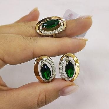 Серебряный Комплект Серебро напыление золото пробы 925 Цена 3000