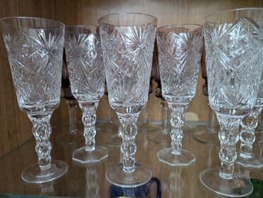 Декор и интерьер: Продаётся хрустальные фужеры!!!! Винтаж!!!! Ссср!!!! Сервантное — 9