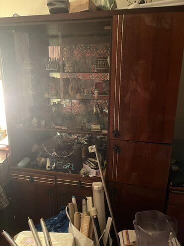 стеллажи для фруктов и овощей: Гарнитур для зала, Б/у, Шкаф, Тумба под ТВ, Дерево, Самовывоз, цвет - Коричневый — 1