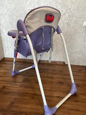 foldable table: Детский стульчик для кормления (фиолетовый/белый) - Большой съёмный — 4