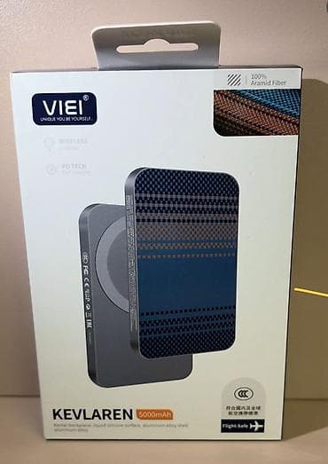 Внешний аккумулятор VIEI KEVLAREN 5000 mAh (карбановый без проводной )