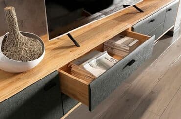 офисные мебели: Грэйс BRW Брест Тумба RTV1D2S Дуб Наварра, Графит Польша/Беларусь — 5