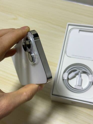 телефон сатылат бу: IPhone 14 Pro, Б/у, 128 ГБ, Серебристый, Кабель, Коробка, 85 % — 4