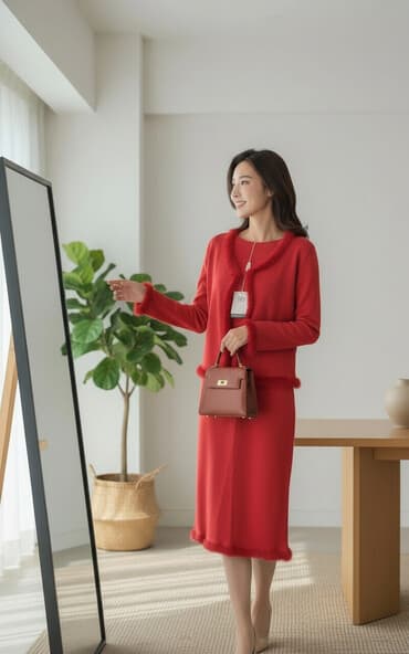 бордовое платье: Представляем женское платье красного цвета с длинными рукавами — 1