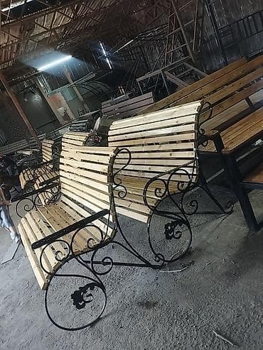 Ремонт и строительство: Скамейка Металл, Со спинкой, Без крыши — 2