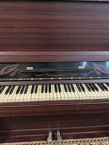 Музыкалык аспаптар: Пианино (вертикальное, акустическое), отделка под тёмное дерево. - — 3