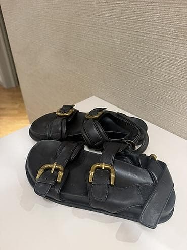 Босоножки, сандалии, шлепанцы: Босоножки, 39, Massimo Dutti, Б/у, цвет - Черный, Самовывоз, Платная доставка — 2