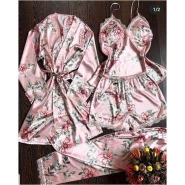 белая ночная сорочка: Стильная Пижамки Ткань атлас Качество люкс . Доставка по городу — 10