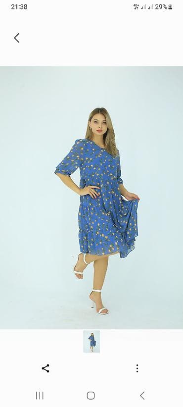 платье одежда: Повседневное платье, Лето, Короткая модель, Шифон, Все размеры — 5
