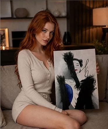 berber mirror second hand: Картина из серии интерьерных работ "Black & White". Ручная работа — 1
