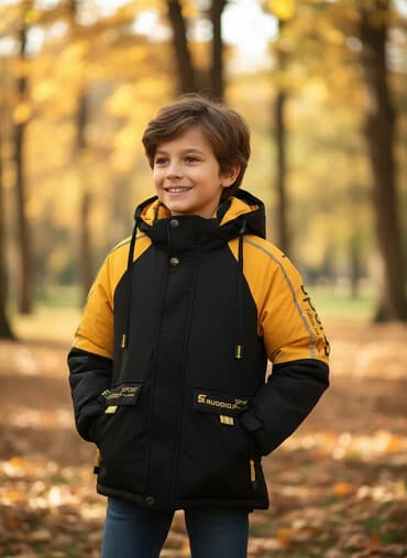 Детская утеплённая куртка Зимняя на мальчика. Рост 110см. В идеальном