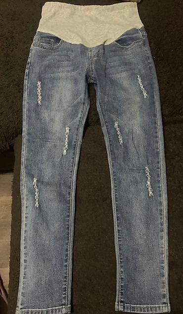 Джинсы, Прямые, Высокая талия, Вареные, L