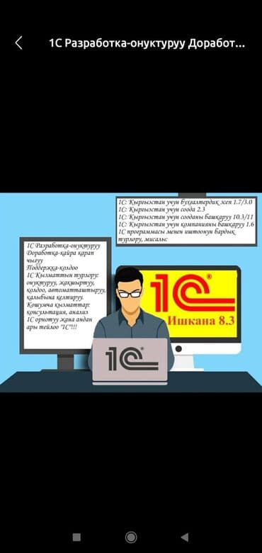 1С разработка | Разработка, Доработка, Поддержка | Консультация, Анализ at lalafo.kg 1С разработка | Разработка, Доработка, Поддержка | Консультация, Анализ