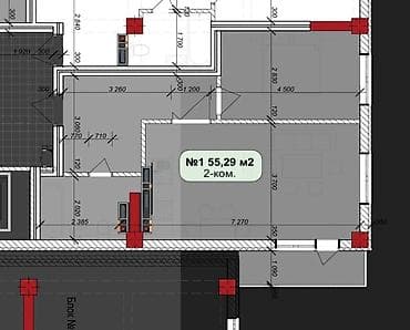 джал квартира под псо: 2 комнаты, 55 м², Элитка, 4 этаж, ПСО (под самоотделку) — 4