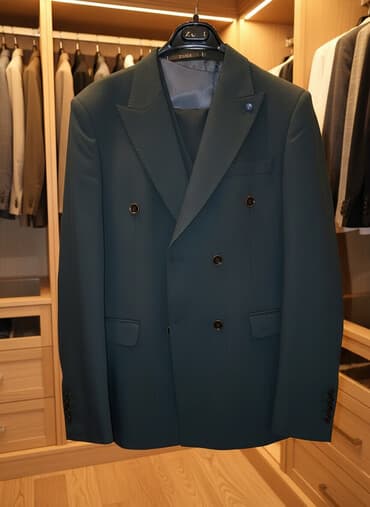 зеленый пиджак: Двубортный мужской пиджак ZUGI Collection. Одевали 2 раза - Крой — 1