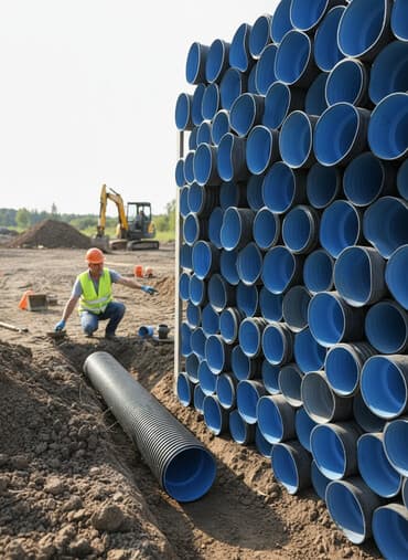налевной пол: Канализация үчүн түтүк Жергиликтүү, Материалы: Полиэтилен (ПЭ) — 1