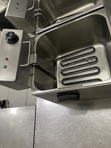 Кухонные плиты и варочные поверхности: Фритюрница 11л+11л (670х450х350мм; 220В; 5KBT) Установка настольная — 7