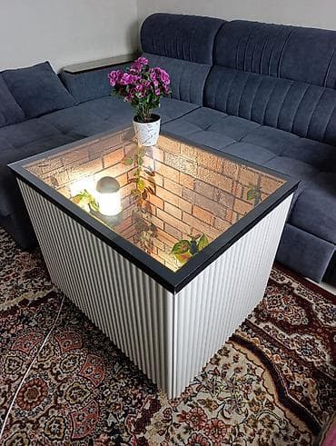 Окна и комплектующие: Дизайнерский журнальный стол с эффектом «Бесконечность». ширина 80×60 — 2