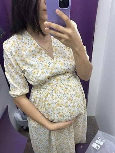 платье футляр длинное: Платье для беременных с запахом и цветочным принтом - Модель: миди с — 2