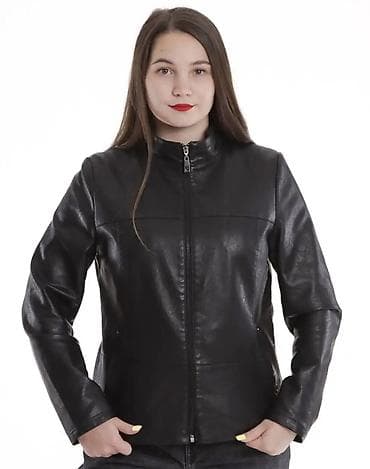 стильные кожаные куртки женские: Кожаная куртка, Экокожа, Укороченная модель, S — 2