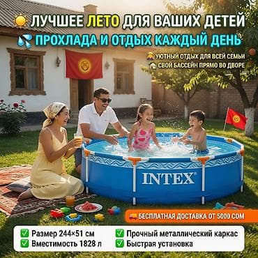 Каркасный бассейн Intex Metal Frame Pool - Диаметр/высота: 244 × 51