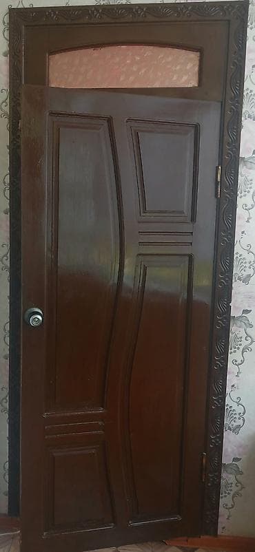 Ички эшик, Колдонулган, Айнек менен, Эки эшиктуу, Жыгач, Ачылма, Витраждар, түсү - Күрөң