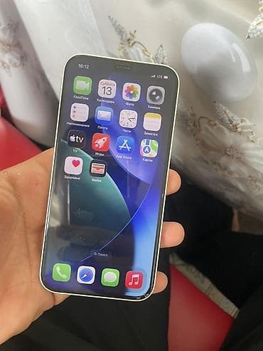 iphone tel: IPhone 12, Б/у, 128 ГБ, Белый, Чехол, 100 % — 2