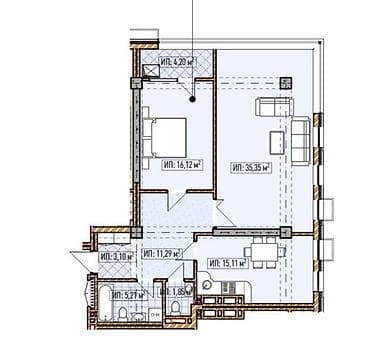 3 комнаты, 92 м², Элитка, 14 этаж, Готовая ПСО (под самоотделку)