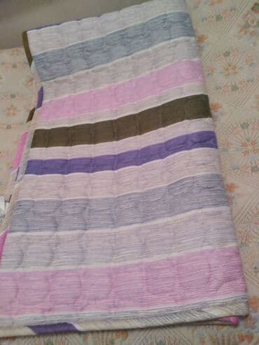 купить электроматрас: Стёганый наматрасник/тонкое одеяло с полосатым принтом, новый, в — 3