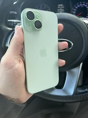 iphone cs: IPhone 15, Б/у, 256 ГБ, Зеленый, Кабель, 87 % — 1
