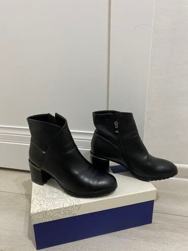 сапоги зимние женские натуральная кожа натуральный мех распродажа: Женские кожаные ботильоны - Цвет: черный - Материал верха: гладкая — 2