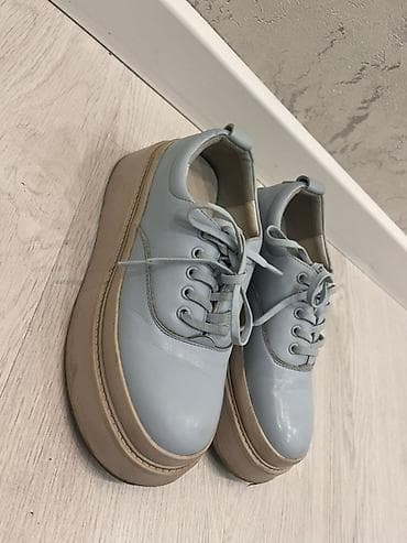 скрытая платформа: Женские кеды/дерби на высокой платформе. - Цвет: нежно-голубой верх — 3