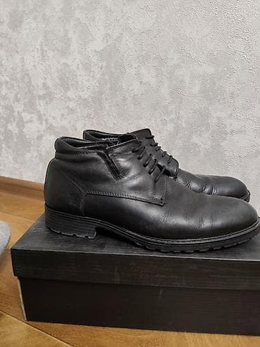 сапаги муж: Мужские зимние полуботинки/ботинки дерби, черные. - Материал верха — 2