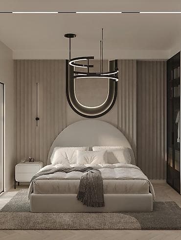 спальный уголок в комнату: Минималистичный комплект мебели и освещения для спальни/кабинета в — 2