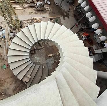 волейбольный форма: Бетонная лестница Наружные, Бесплатный замер, Форма лестницы: Винтовая — 10