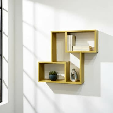 Полка навесная P003A (Винил желтый) Большая и стильная настенная