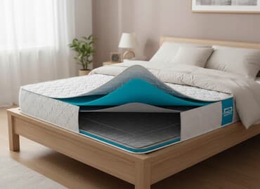 Матрас полуортопедический с пружинным блоком Bonnel. Имеет среднюю