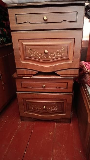 комод для детей: Спальный гарнитур, Комод, Тумба, Двуспальная кровать, цвет - Коричневый — 6